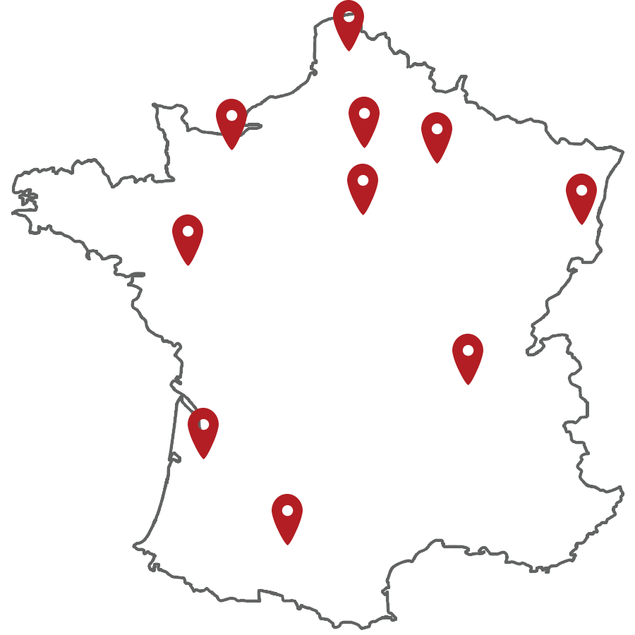 carte_france_Toulouse Une carte de France avec les régions où Zomb'in The dark organise des courses